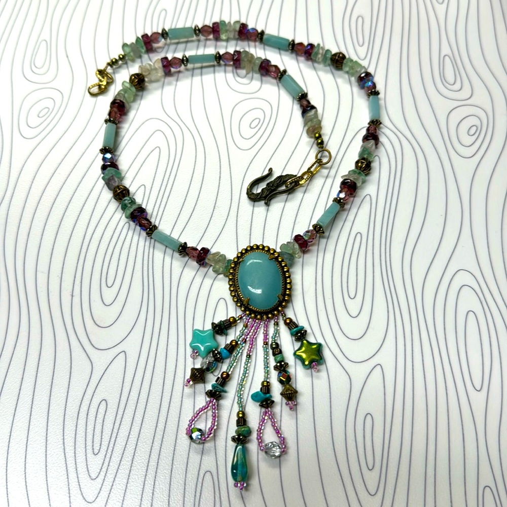 Necklace with beads and stars